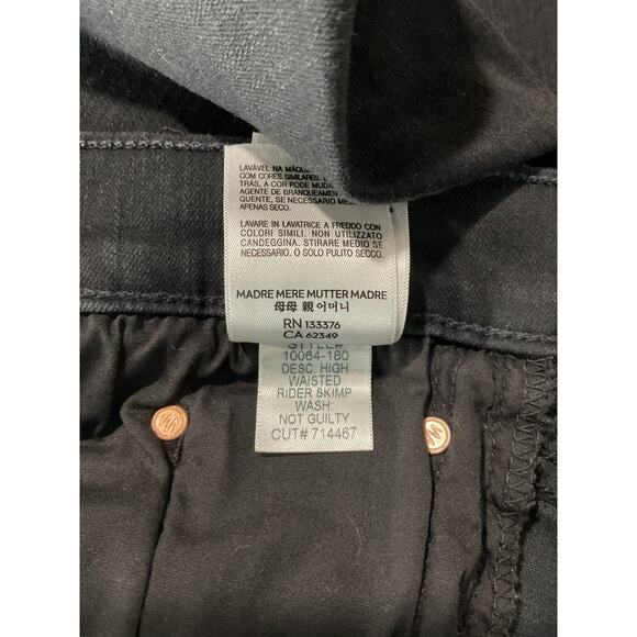 Mother The High Waisted 'Rider' Black Cotton Skimp Denim Jean Size 28 - Picture 5 of 6